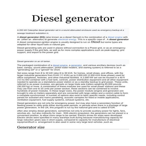 Diesel Generator