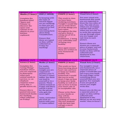 Homework Grid | PPTX