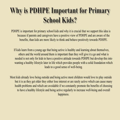 PDHPE4PrimaryKidsEducation