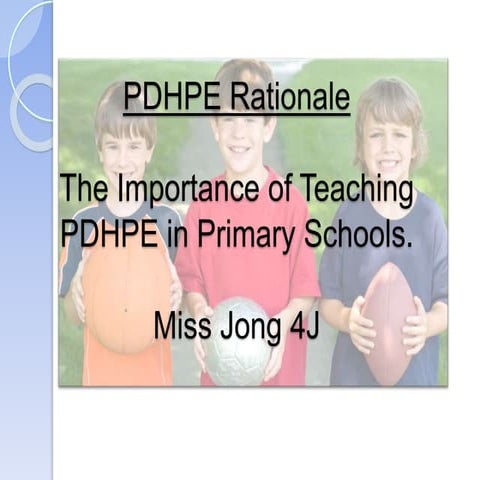 Pdhpe rationale