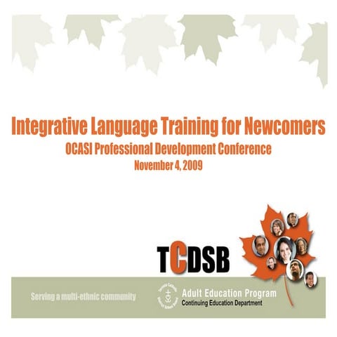 Pd Integrative Language Training For Newcomers Tcdsb B4