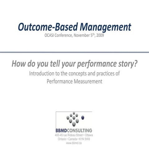 Outcome Based Management
