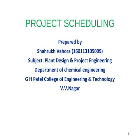 PROJECT SCHEDULING