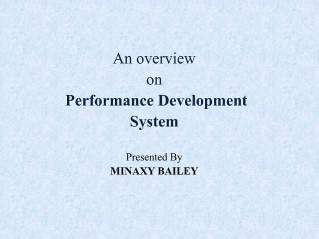 Performance development system by Minaxy Bailey