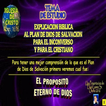 Pds I explicacion al proposito eterno de dios para comprender el plan ...