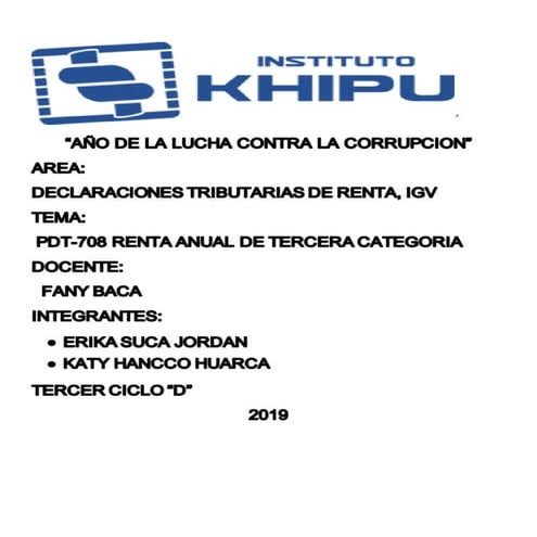 Pdt 708 renta anual tercera categoria | DOCX