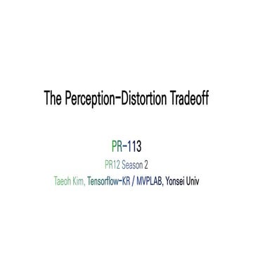 PR 113: The Perception Distortion Tradeoff