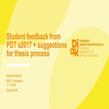 Suggestions for Thesis Process - Student Feedback