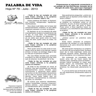 Palabra de Vida - Julio 2013