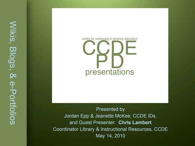 Wikis, Blogs, & ePortfolios