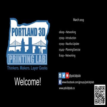 Portland 3D Printing Lab - March 2019