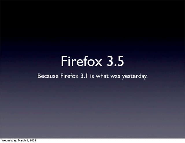 Firefox 3.5 and Beyond, At Portland Web Innovators