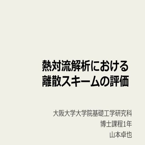 熱流体解析における離散スキームの評価