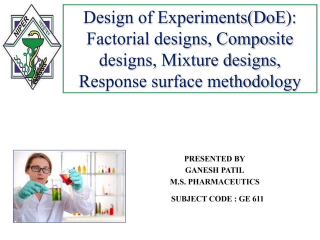Design of Experiment ppt by Ganesh Asabe