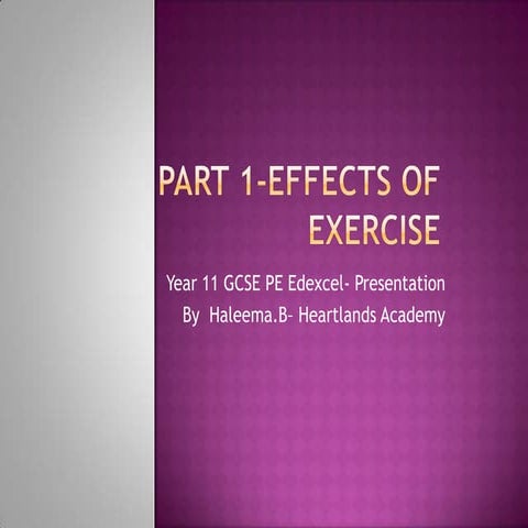 GCSE PE - Effects of exercise