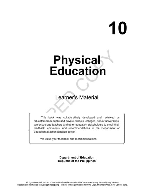 P.E. Grade 10 3rd quarter