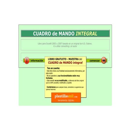 Plantilla Cuadro Mando Integral