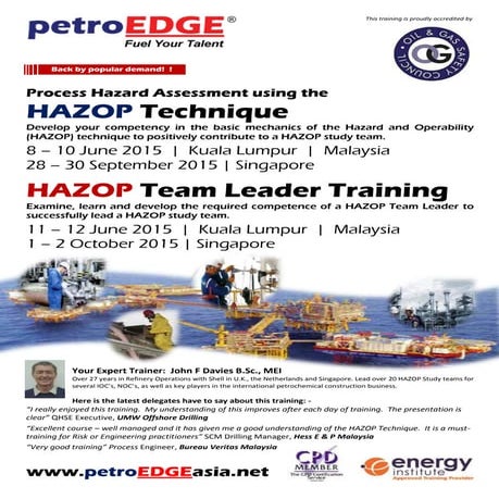 Hazop training - Hazard training 