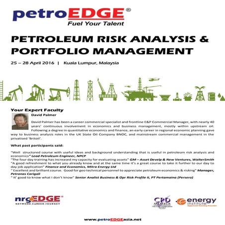 PETROLEUM RISK ANALYSIS & PORTFOLIO MANAGEMENT 