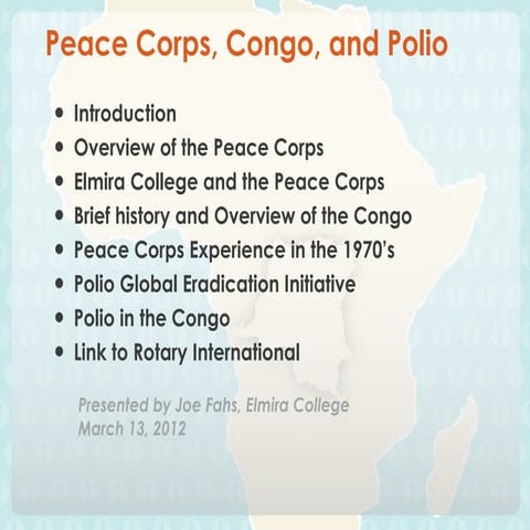 Peace Corps, Congo, and Polio