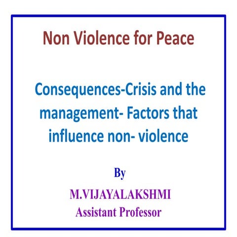 Non Violence for Peace | PPTX