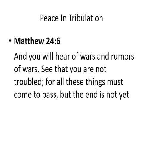 Peace in tribulation | PPTX