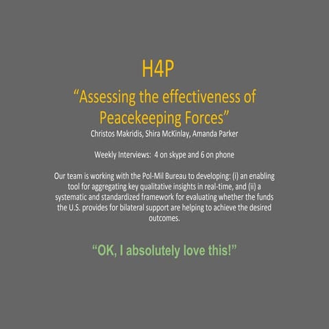 Peacekeeping Week 6 Hacking for Diplomacy