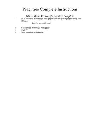 Peachtree complete instructions