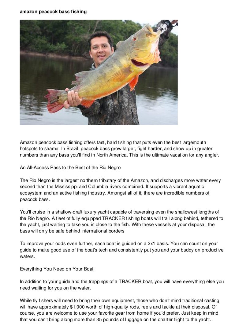 Where To Catch Peacock Bass