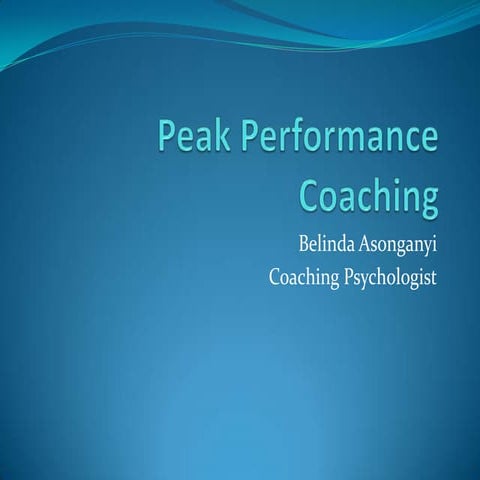 Peak Performance Coaching