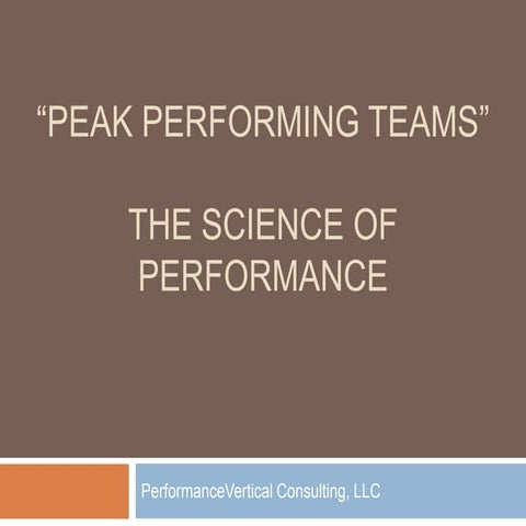 Peak Performing Teams