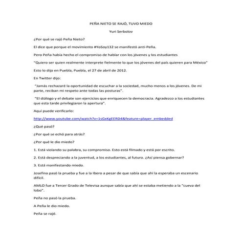 Peña nieto se rajó