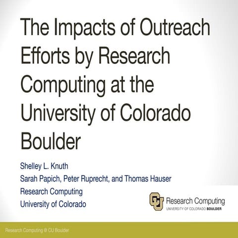 PEARC17: The Impacts of Outreach Efforts by Research Computing at the Univers...