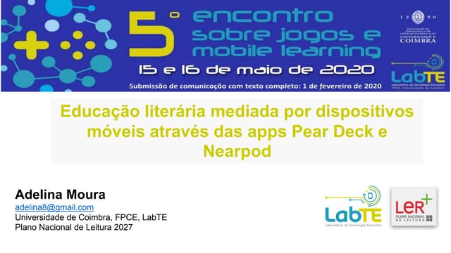 Educação literária mediada por dispositivos móveis através das apps Pear Deck e Nearpod 