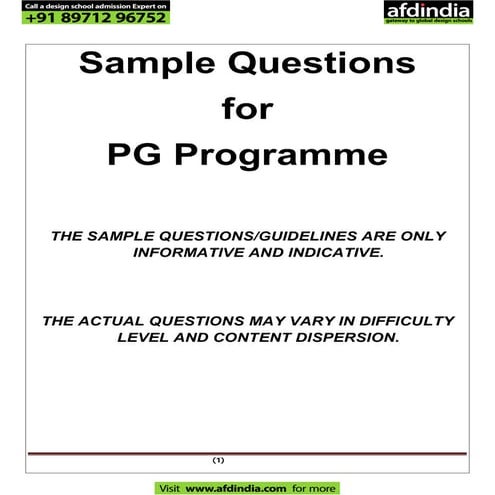 Pearl academy pg sample question paper