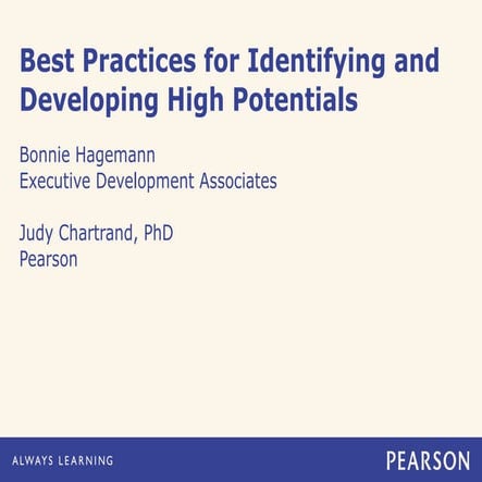 Pearson - Best Practices in Developing High Potential Employees