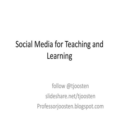 Pearson: Social Media for Teaching and Learning