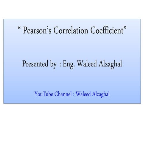 Pearson's correlation coefficient