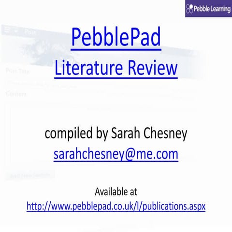 PebblePad Literature Review