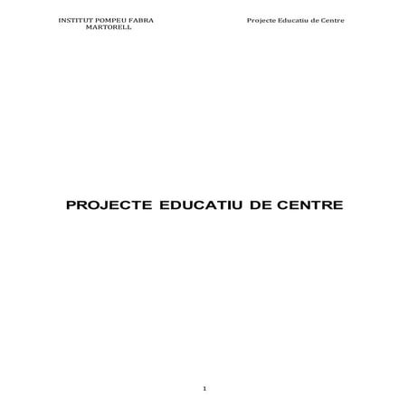 Projecte Educatiu de Centre