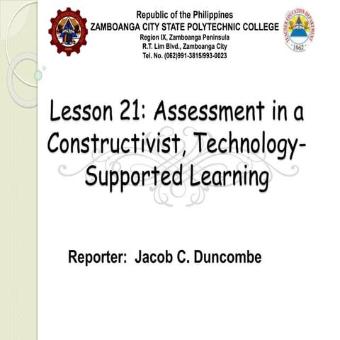 Assessment in a constructivist, Technology-Supported Learning