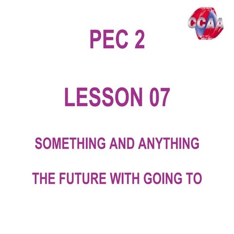 Pec2 lesson07 something anything going to