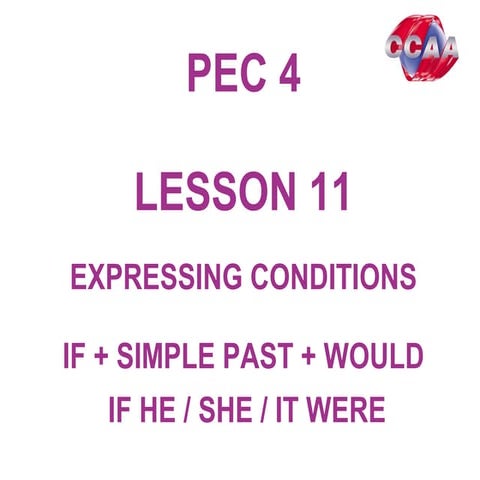 Pec4 lesson11 if+s.past.+would if he she it were