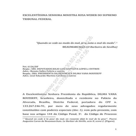 Defesa de Dilma: porque é golpe