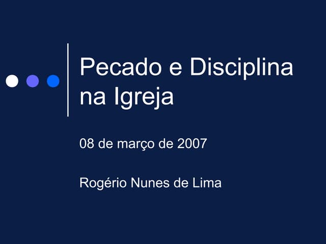 Pecado e Disciplina na Igreja