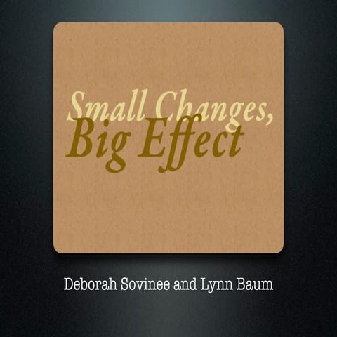 Pecha kucha -"Small Changes, Big Effect"