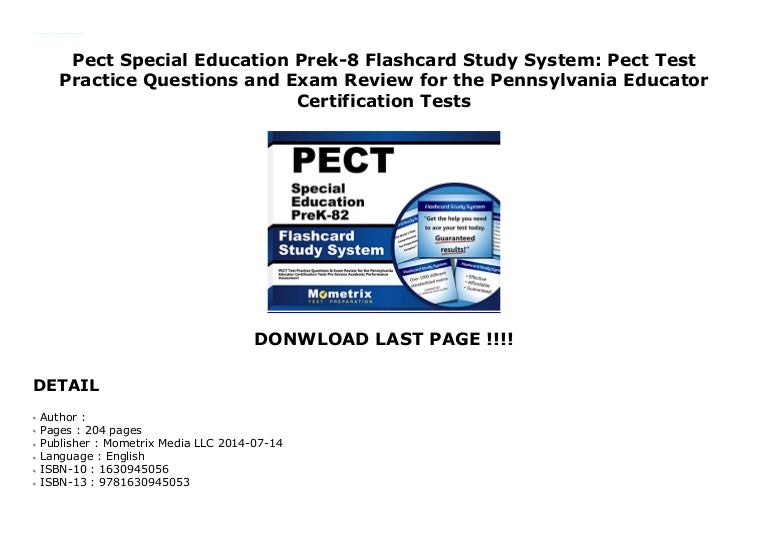 Pect Special Education Prek8 Flashcard Study System Pect