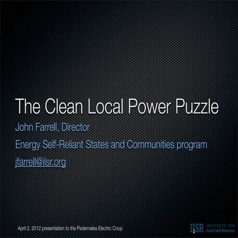 Solving the Local Clean Energy Puzzle