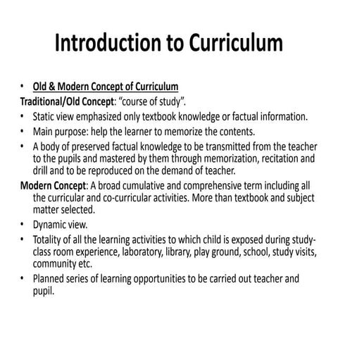introduction to curriculum and foundations of curriculum updated.