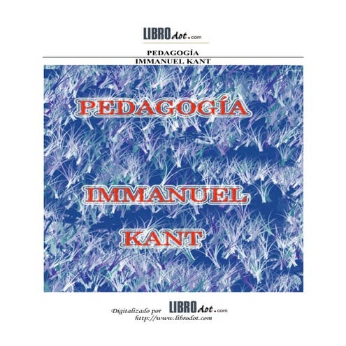 Pedagogía. kant